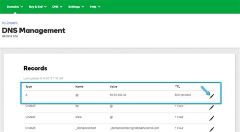 godaddy a record example