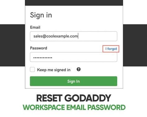 godaddy account sign in password reset