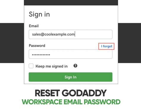 godaddy website login password reset