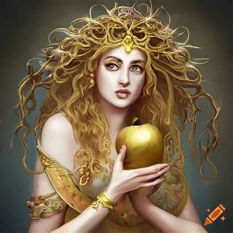 goddess with golden apple