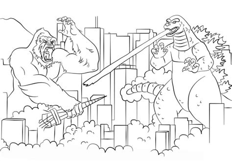 godzilla contra king kong para colorear