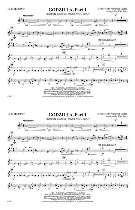 godzilla theme trumpet sheet music