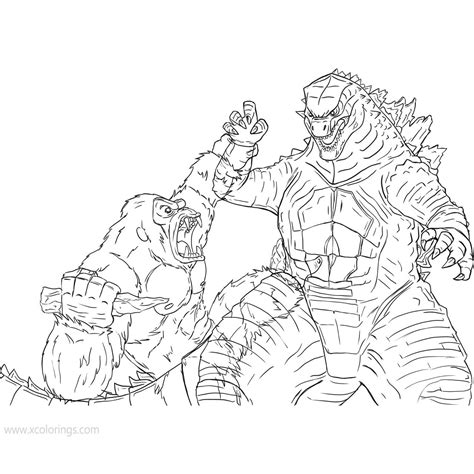 godzilla x kong the new empire coloring pages