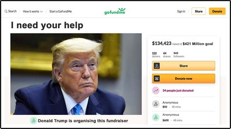 gofundme page for trump