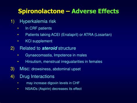 going off spironolactone side effects