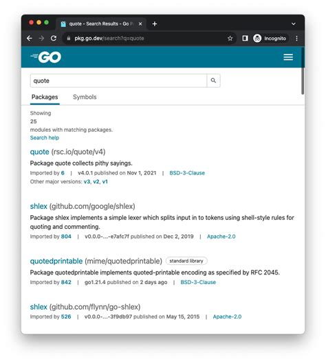 Golang Quote Package