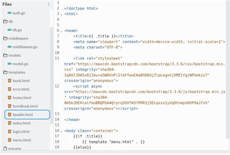Golang Template Header Footer