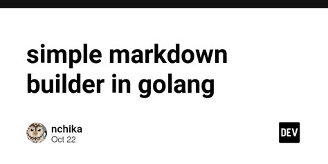 Golang Template Markdown