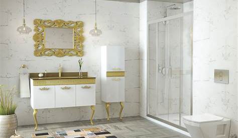 Gold Banyom Banyonuza Sanat Katan Banyo Mobilyası Modelleri