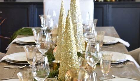 Elegant Gold Christmas Table Scape Randi Garrett Design Gold
