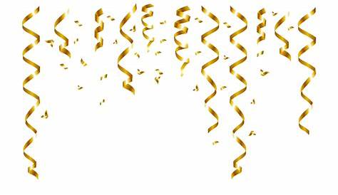 Confetti And Gold Ribbons Celebration Overlay Background, Confetti