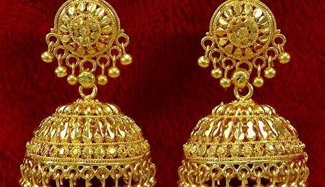 Darshini Designs one gram gold plated party wear jhumki