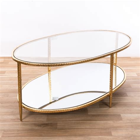 Plaza Gold Contemporary Clear Glass Lounge Coffee Table Picture