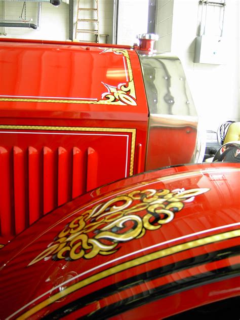 Gold Leaf lettering and striping on Fire trucks and cars Fire trucks, Truck lettering