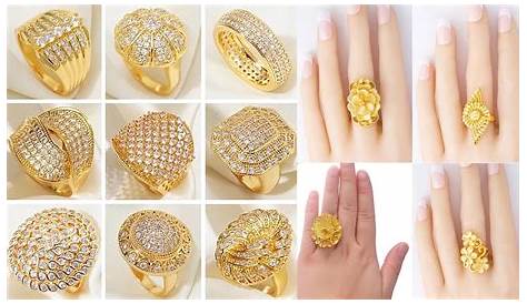 Dubai Golden Finger Rings Women's Pure Gold Color