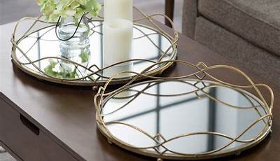 Gold Round Tray Decor Coffee Tables