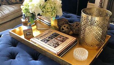 Gold Tray Decor Coffee Tables Kitchen