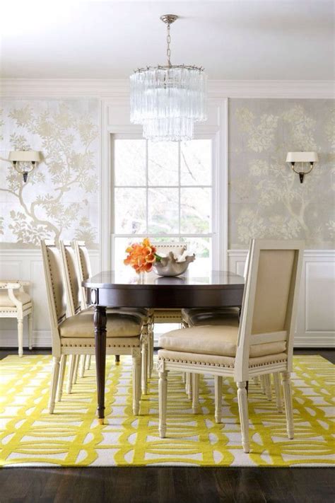 gold abstract wallpaper dining room