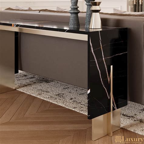 persianwildlife.us:gold and black marble console table