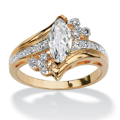gold and cubic zirconia engagement rings
