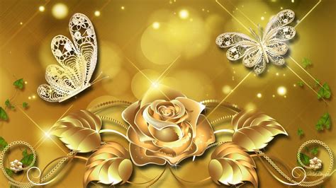 Gold Floral Wallpaper