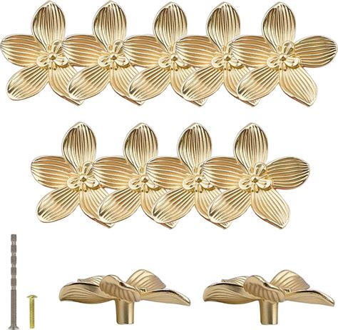 Gold Flower Drawer Pulls