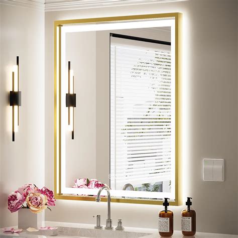 Gold Framed Lighted Mirror