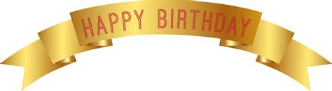 gold happy birthday banner png