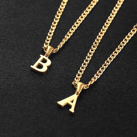 Gold Initial Necklace Boy