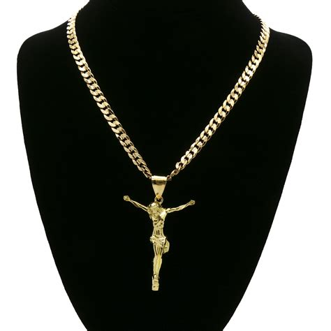 gold jesus pendant chain