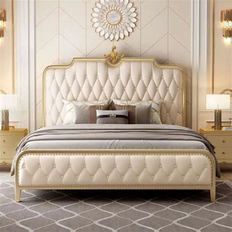Gold Leather Bed