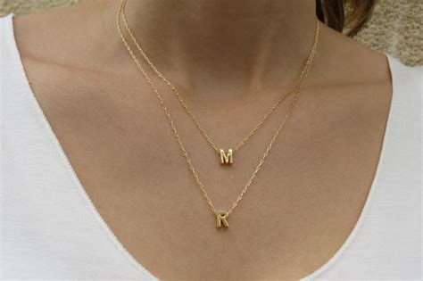 Gold Dainty Letter Inital Necklace With 2 Letters BG247® BestGift247