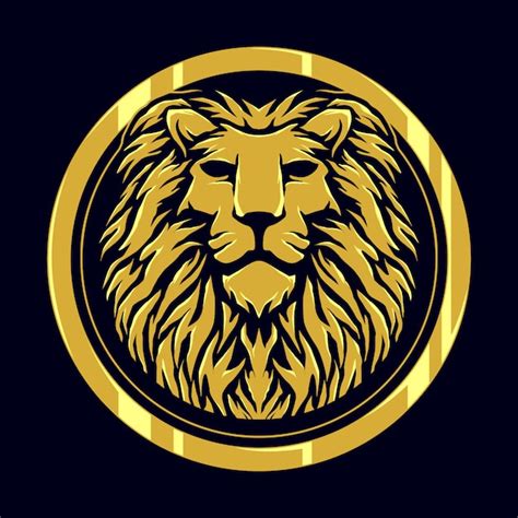 gold lion head logo