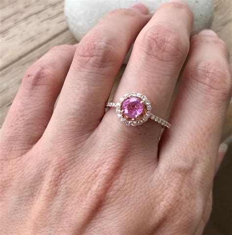 gold pink sapphire rings