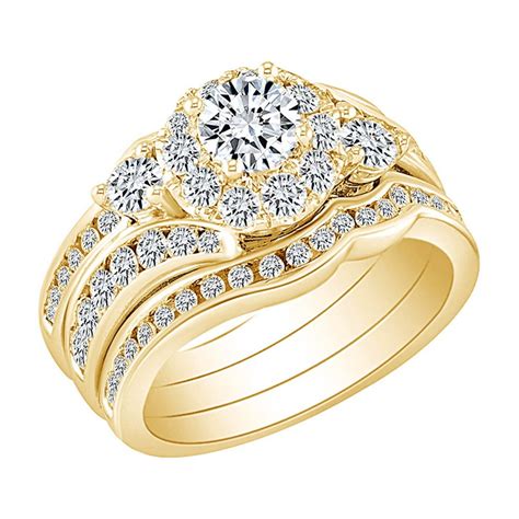gold round diamond engagement rings