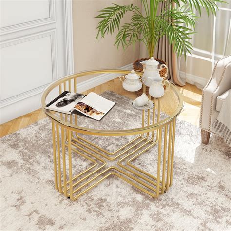 Gold Round Double Coffee Table