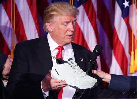 gold sneakers and trump