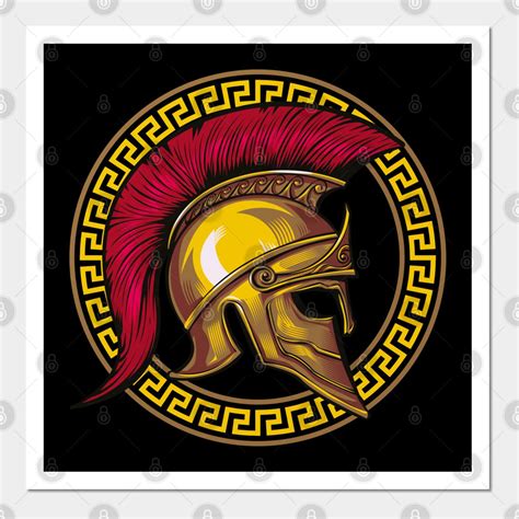 gold spartan helmet logo