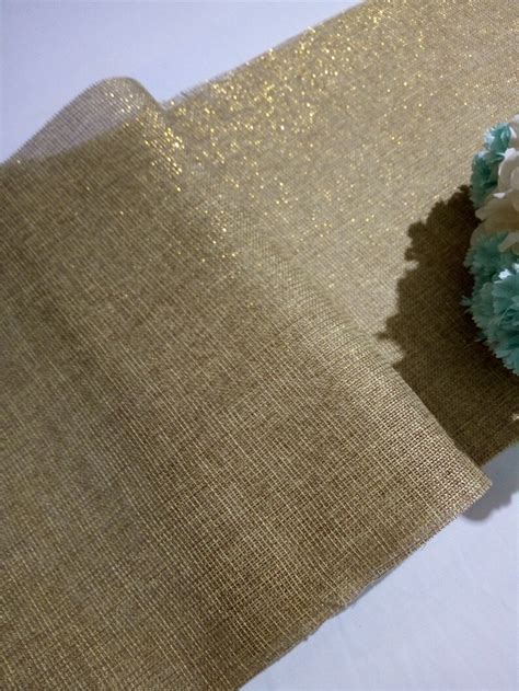 Gold Table Runner Burlap
