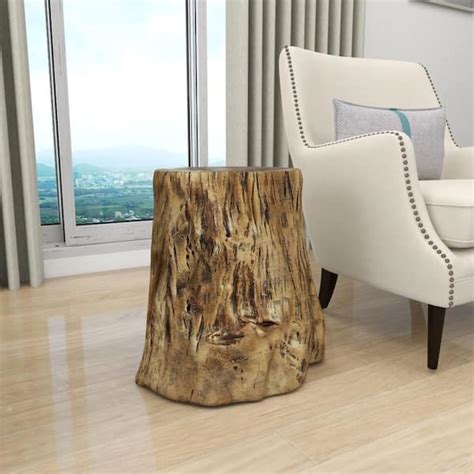 Gold Tree Trunk End Table
