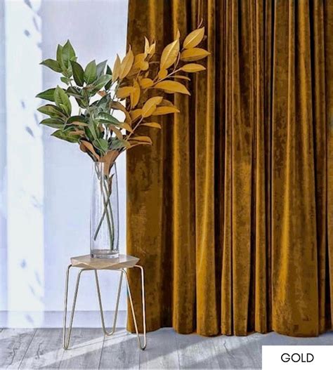 gold velvet curtain panels