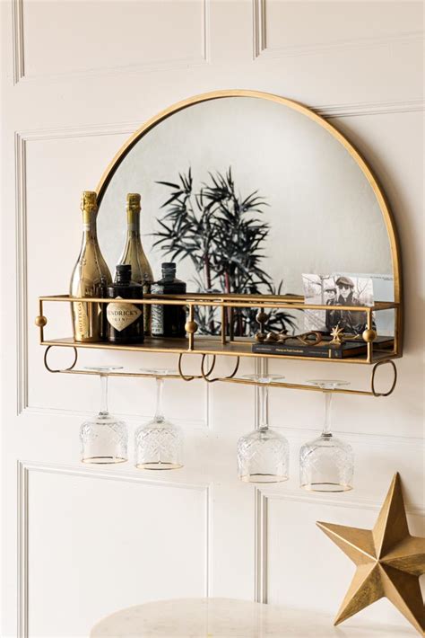Gold Wall Mirror Shelf