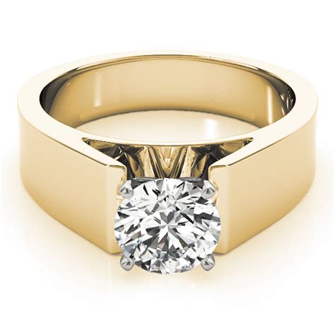 Gold Wide Band Engagement Rings - Riccda