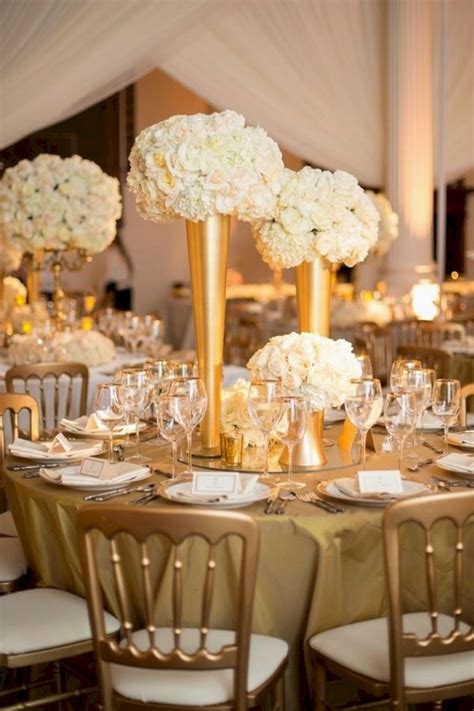 Wedding table decor Gold wedding decorations, Wedding table, Table