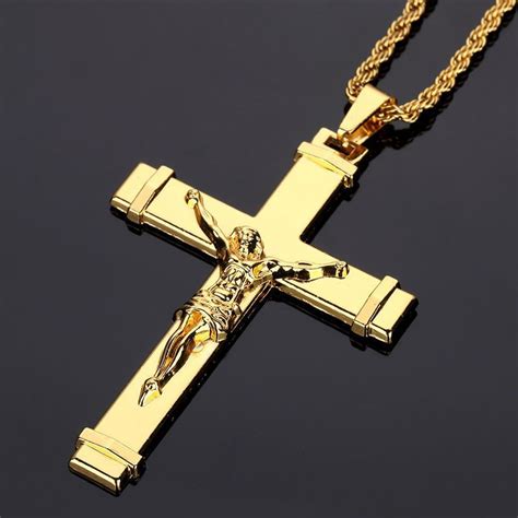 golden 20 inch chain with jesus cross