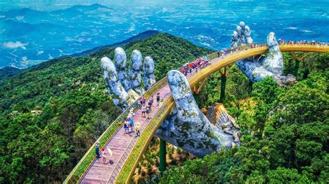 golden bridge vietnam hd wallpaper