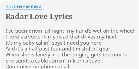 golden earring radar love lyrics meaning