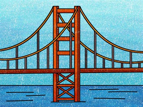 golden gate bridge easy drawing