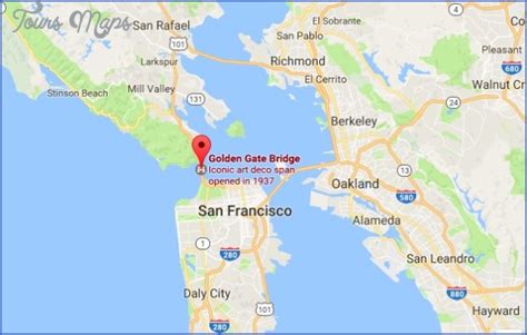 golden gate bridge on world map