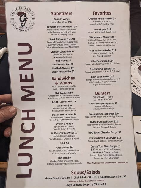 golden rooster saco maine menu
